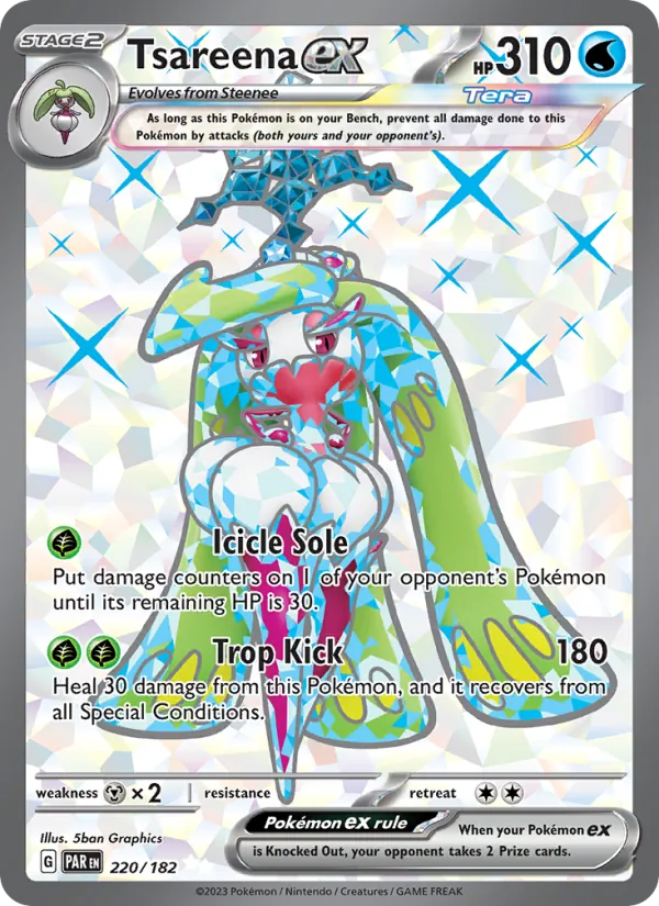 Tsareena ex 220/182 Paradox Rift Full Art Pokemon Card NM