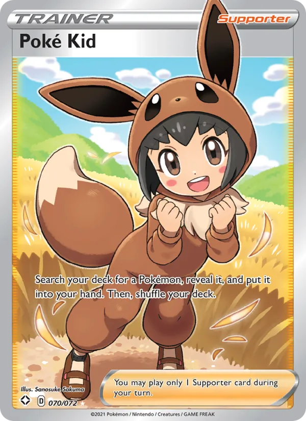 Poké Kid 070/072 Shining Fates Full Art Trainer Pokemon Card NM
