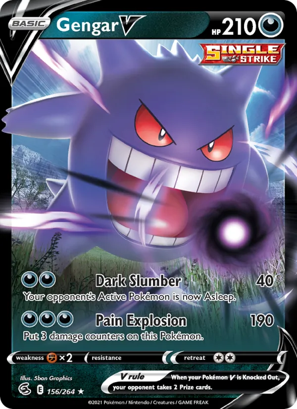 Gengar V 156/264 Fusion Strike Pokemon Card NM