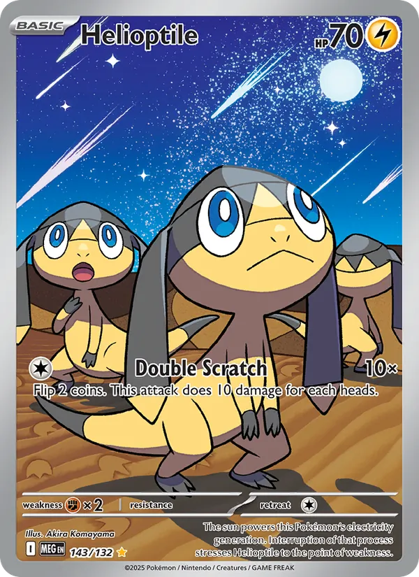 Helioptile 143/132 Mega Evolution Illustration Rare Pokemon Card NM
