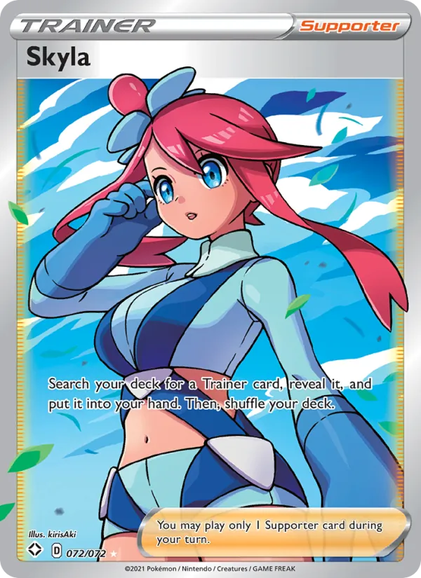 Skyla 072/072 Shining Fates Full Art Trainer Pokemon Card NM