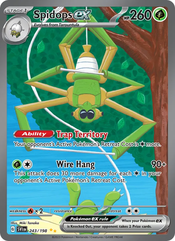 Spidops ex 243/198 Scarlet & Violet Base Illustration Rare Pokemon Card NM