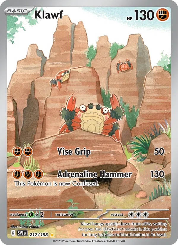 Klawf 217/198 Scarlet & Violet Base Illustration Rare Pokemon Card NM