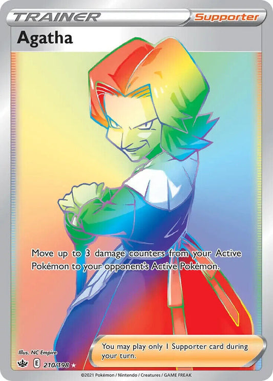 Agatha 210/198 Chilling Reign Secret Rare Trainer Pokemon Card Mint/NM