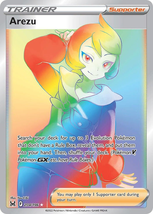 Arezu 204/196 Lost Origin Secret Rare Full Art Trainer Pokemon Card Mint/NM