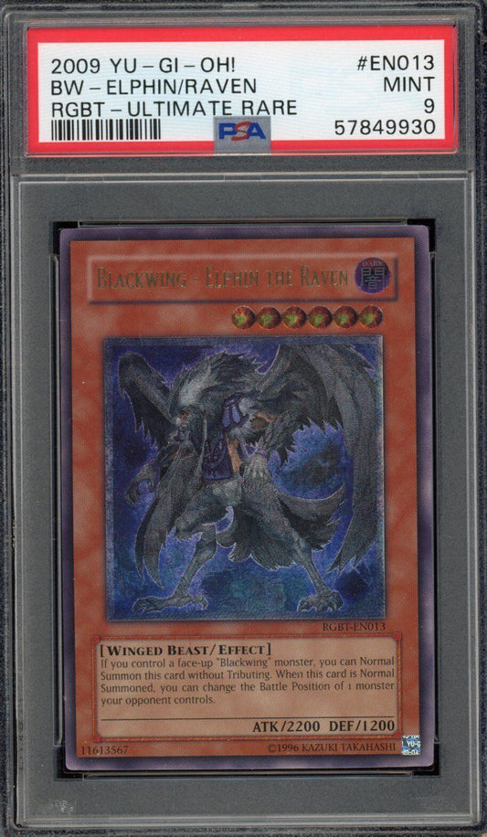 Blackwing - Elphin The Raven RGBT-EN013 Ultimate Rare PSA 9 Yugioh Card