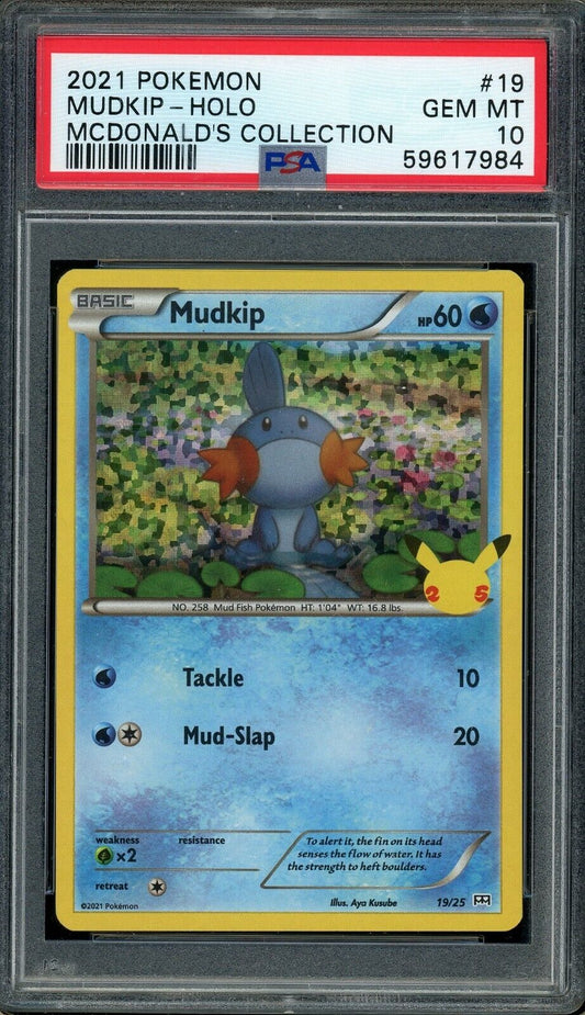 Mudkip 19/25 McDonald's 25th Anniversary Holo PSA 10 Pokemon Card