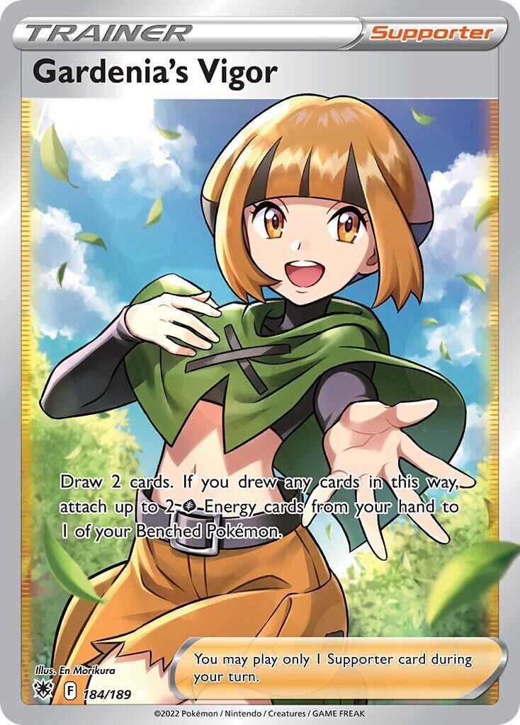 Gardenia's Vigor 184/189 Astral Radiance Full Art Trainer Pokemon Card NM