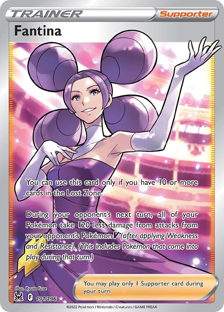 Fantina 191/196 Lost Origin Full Art Trainer Pokemon Card Mint/NM