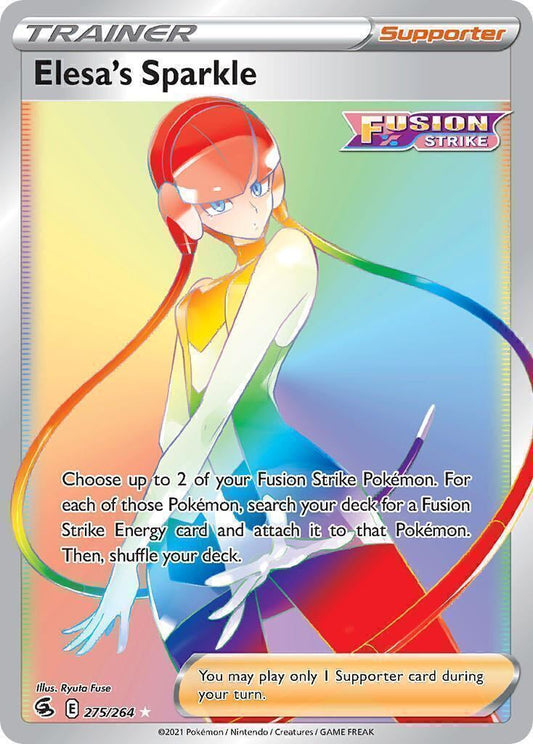 Elesa's Sparkle 275/264 Fusion Strike Secret Rare Trainer Pokemon Card Mint/NM