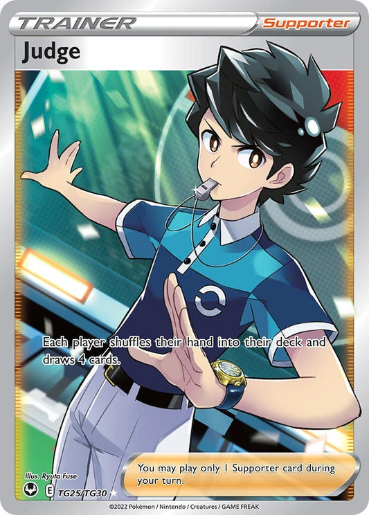 Judge tg25/TG30 Silver Tempest Full Art Trainer Pokemon Card Mint/NM