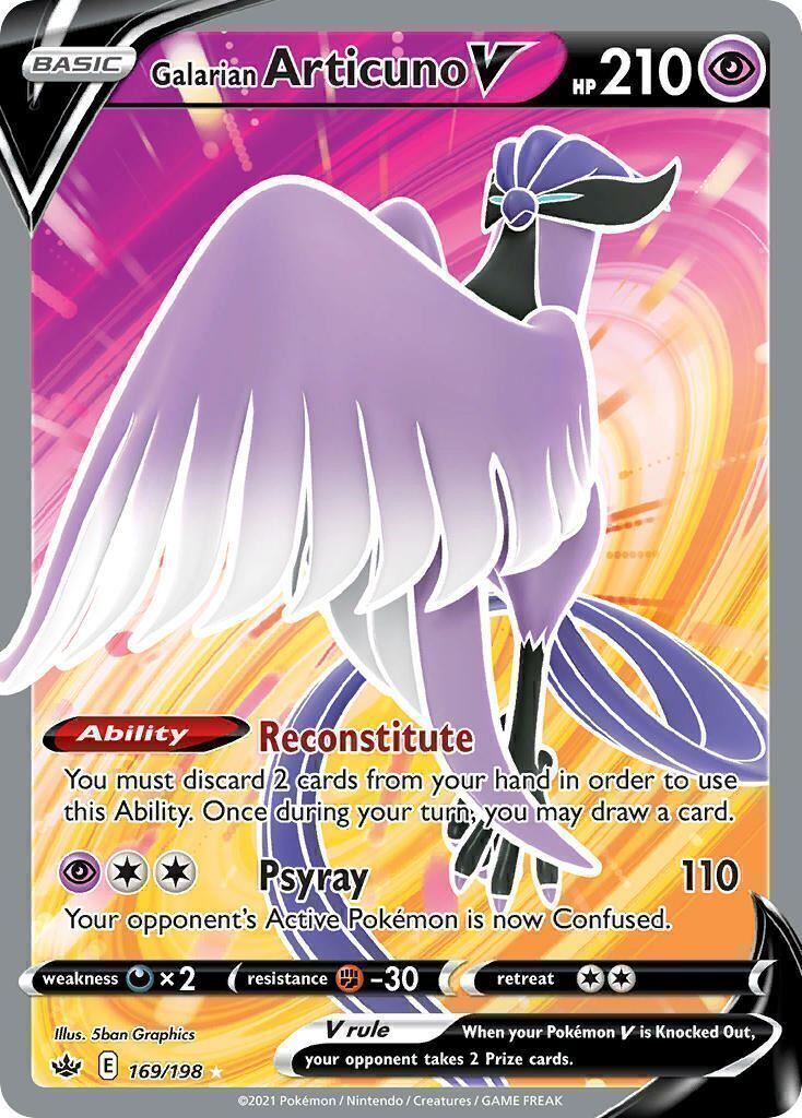 Galarian Articuno V 169/198 Chilling Reign Full Art Pokemon Card Mint/NM Fresh