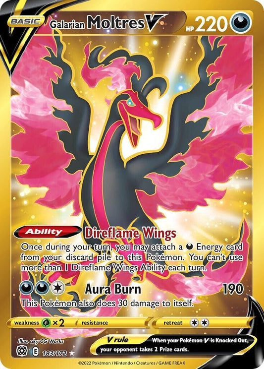 Galarian Moltres V 183/172 Brilliant Stars Secret Rare Pokemon Card Mint/NM