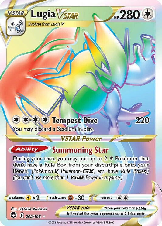 Lugia VSTAR 202/195 Silver Tempest Secret Rare Pokemon Card Mint/NM