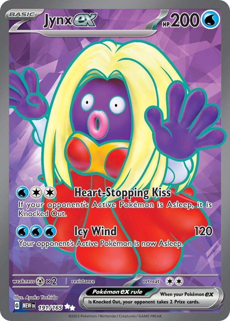 Jynx ex 191/165 Scarlet & Violet Pokemon 151 Full Art Pokemon Card NM