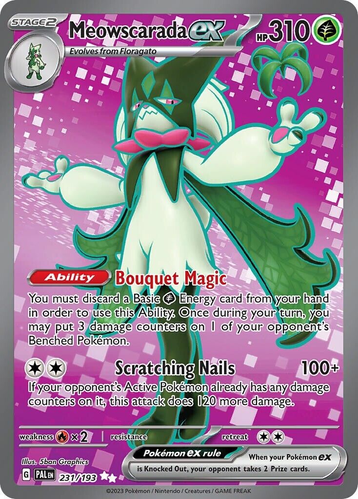 Meowscarada ex 231/193 S&V Paldea Evolved Full Art Pokemon Card Mint/NM