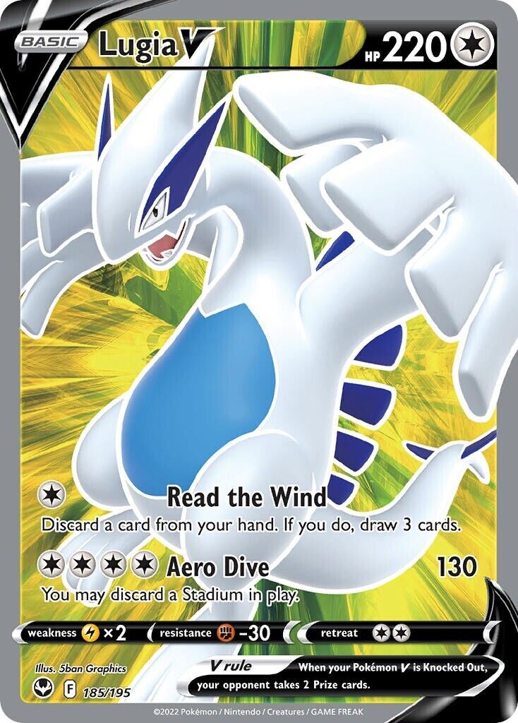 Lugia V 185/195 Silver Tempest Full Art Pokemon Card Mint/NM