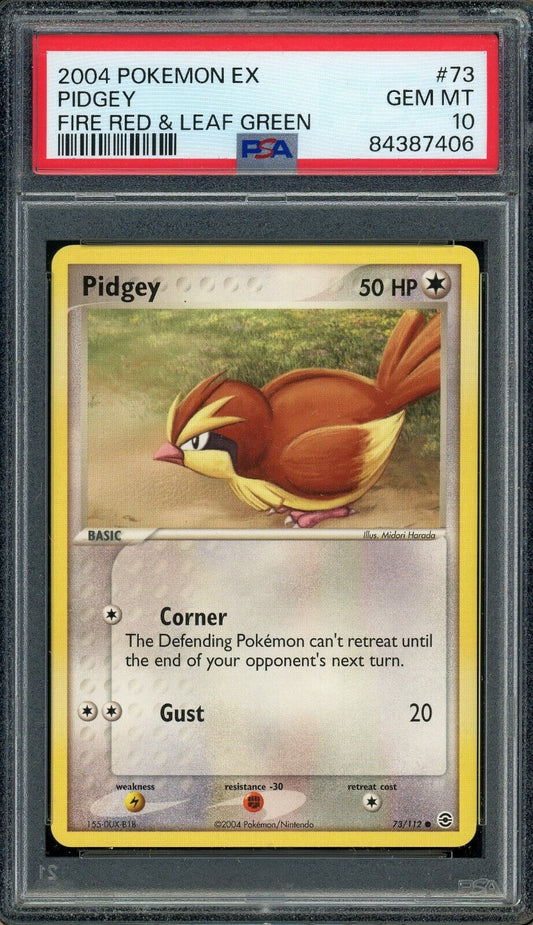 Pidgey 73/112 EX Fire Red & Leaf Green PSA 10 Pokemon Card