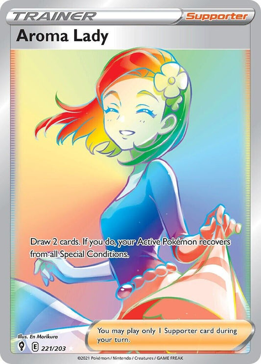 Aroma Lady 221/203 Evolving Skies Secret Rare Trainer Pokemon Card Mint/NM