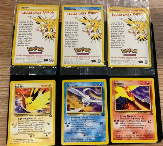 Set of 3 Sealed Pokemon Movie Promo Legendary Birds Pokemon Cards WOTC