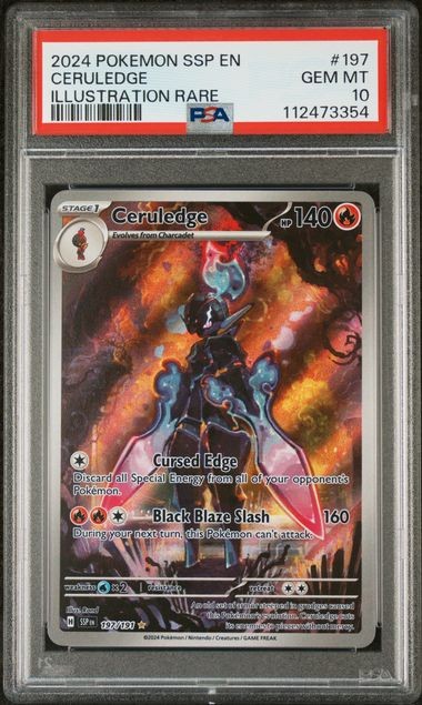 Ceruledge 197/191 Illustration Rare card from Surging Sparks set PSA 10 graded