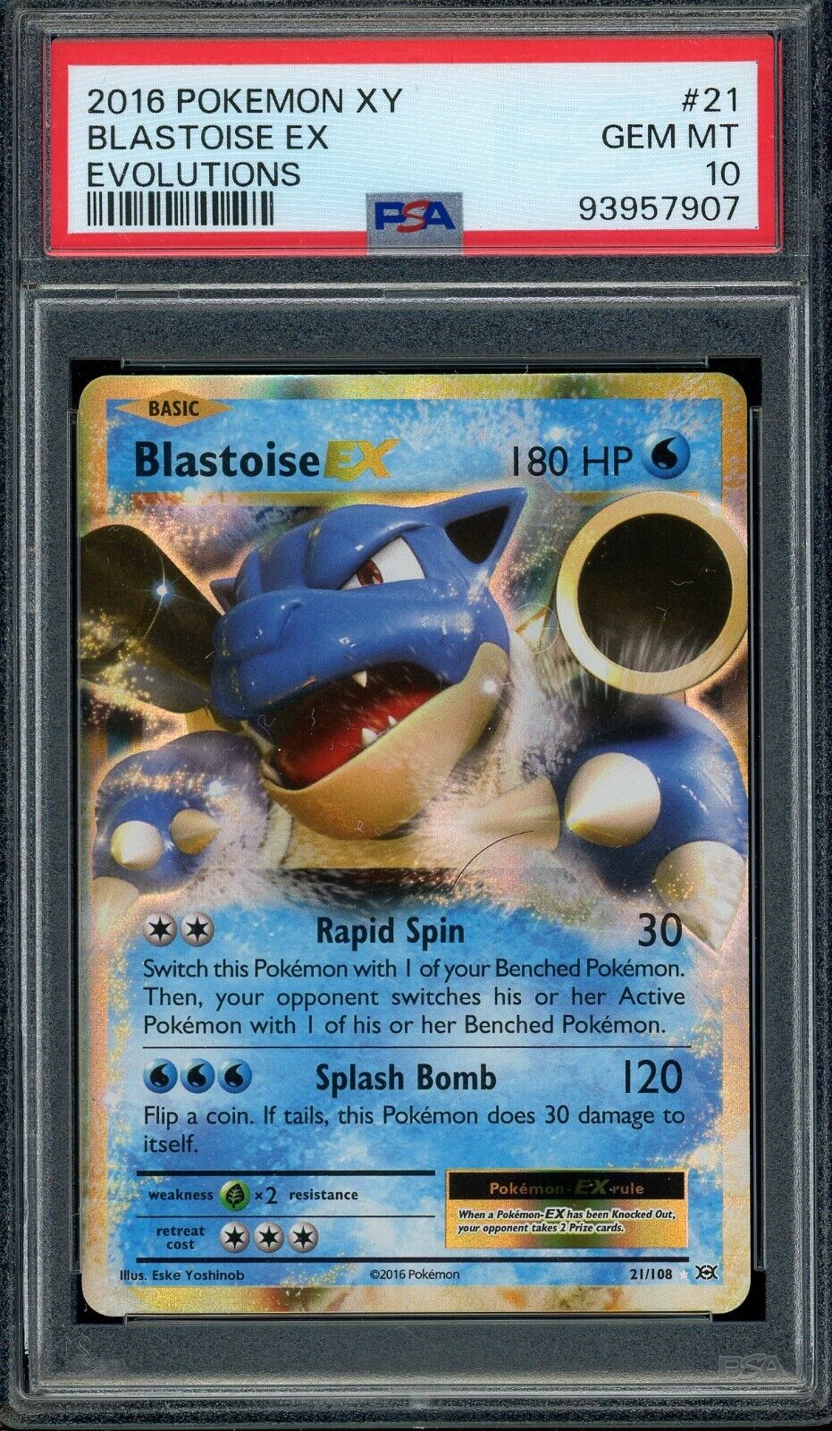 Blastoise EX 21/108 XY Evolutions Ultra Rare PSA 10 Pokemon Card