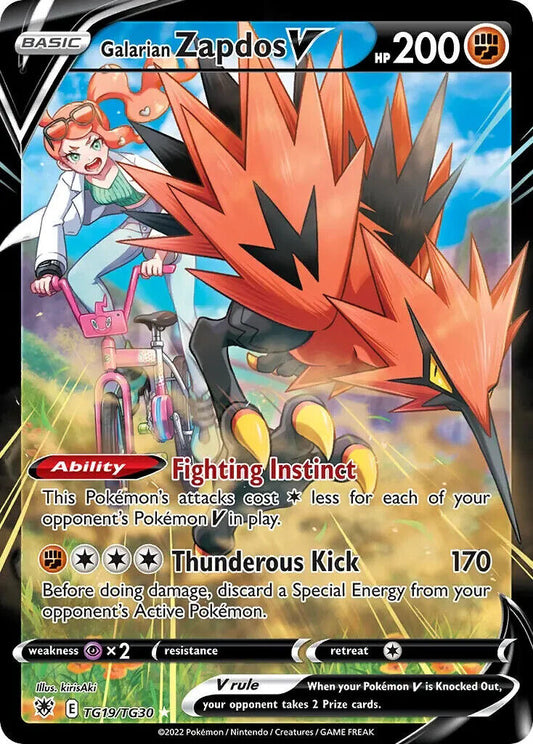 Galarian Zapdos V TG19/TG30 Astral Radiance Full Art Pokemon Card Mint/NM