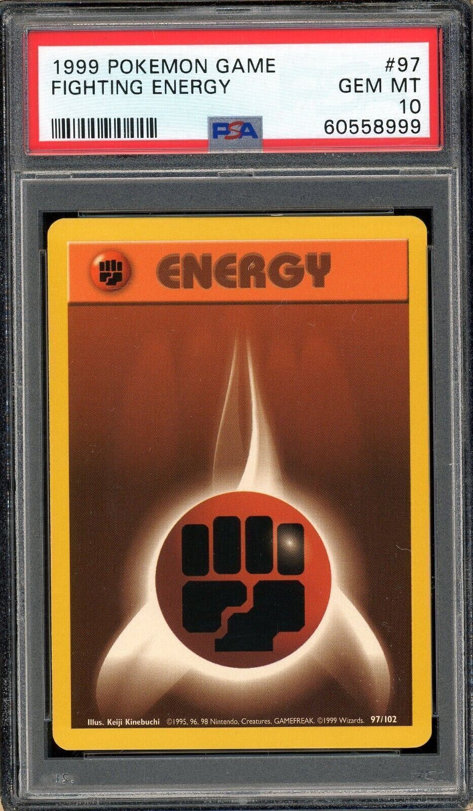 Fighting Energy 97/102 Base Set PSA 10 Pokemon Card 1999