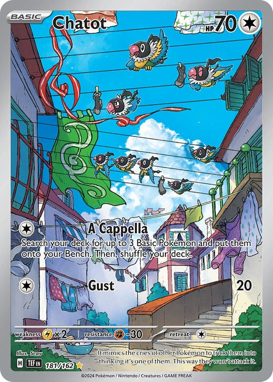 Chatot 181/162 S&V Temporal Forces Illustration Rare Pokemon Card NM