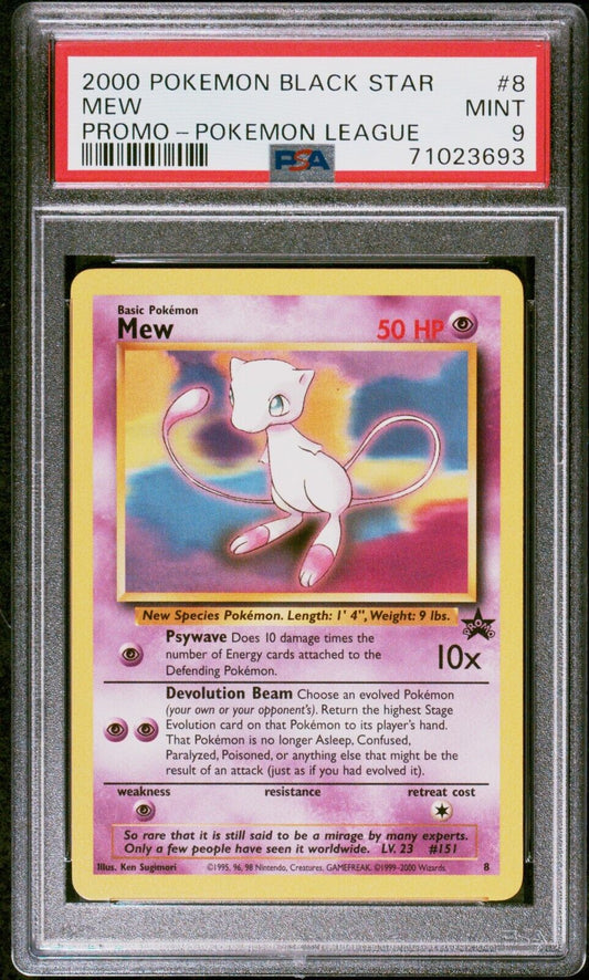 Mew 8 Pokemon League Black Star Promo PSA 9 Pokemon Card