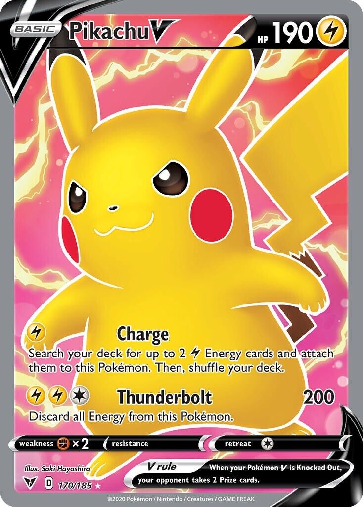 Pikachu V 170/185 Vivid Voltage Full Art Pokemon Card Mint/NM