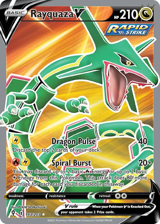 Rayquaza V 193/203 Evolving Skies Full Art Pokemon Card Mint/NM