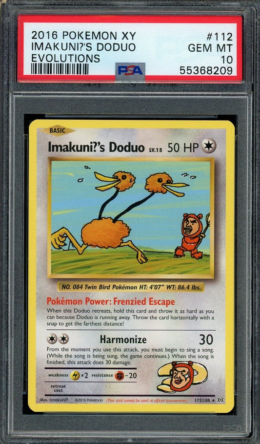 Imakuni?'s Doduo 112/108 XY Evolutions Secret Rare PSA 10 Pokemon Card