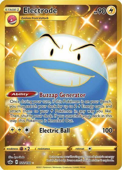 Electrode 222/198 Chilling Reign FA Secret Rare Pokemon Card Mint/NM Pack Fresh