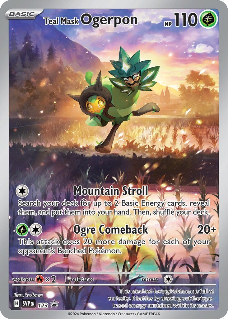 Teal Mask Ogerpon SVP123 Illustration Rare Promo Pokemon Card NM