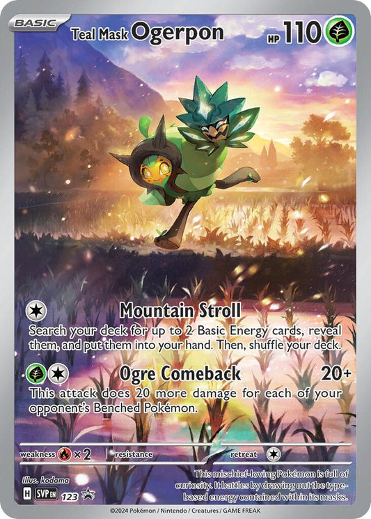 Teal Mask Ogerpon SVP123 Illustration Rare Promo Pokemon Card NM
