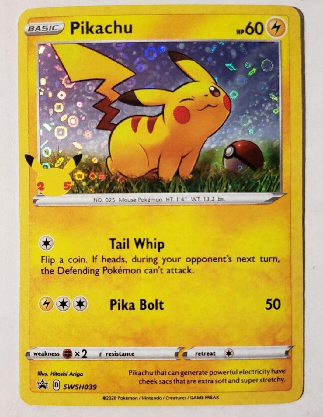 Pikachu SWSH039 General Mills Black Star Promo 25th Pokemon Card NM