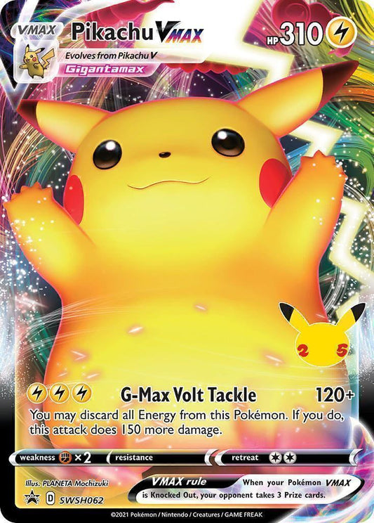 Pikachu VMAX SWSH062 Celebrations Full Art Black Star Promo Pokemon Card Mint/NM