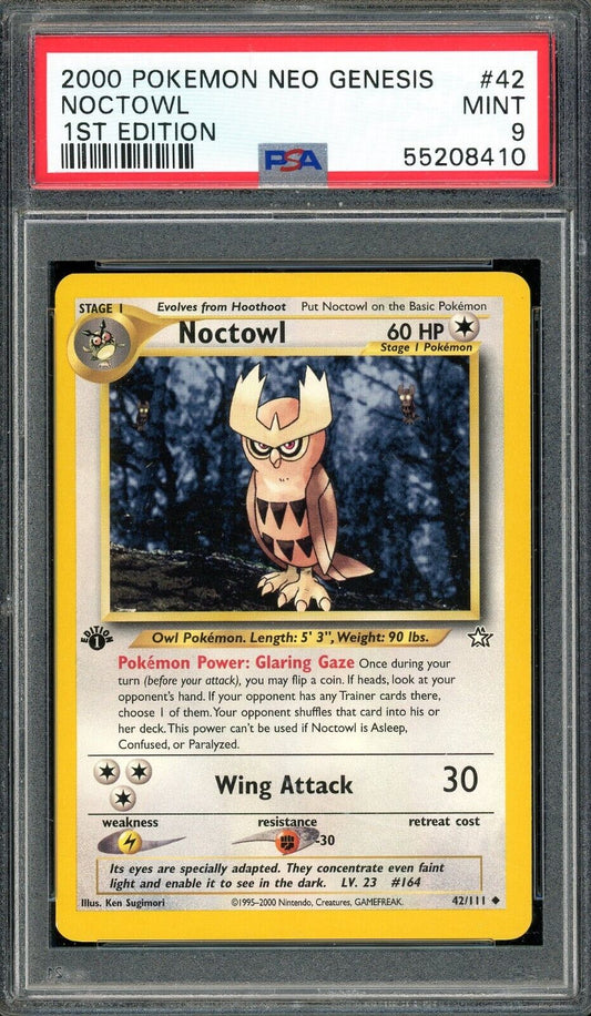 Noctowl 42/111 Neo Genesis 1st Edition PSA 9 Pokemon Card WOTC