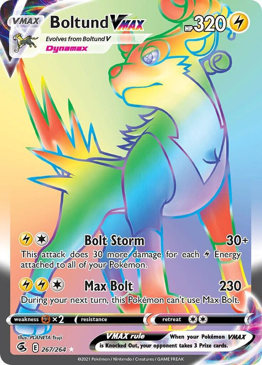 Boltund VMAX 267/264 Fusion Strike Secret Rare Pokemon Card Mint/NM