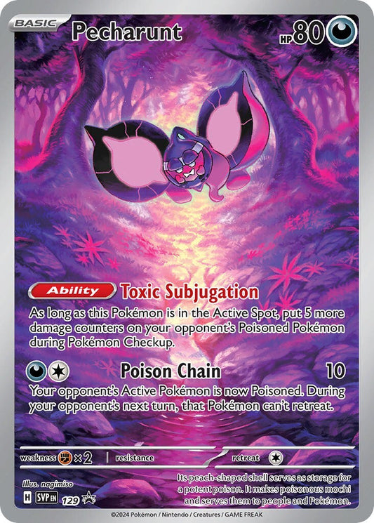 Pecharunt SVP129 Shrouded Fable Illustration Rare Promo Pokemon Card NM