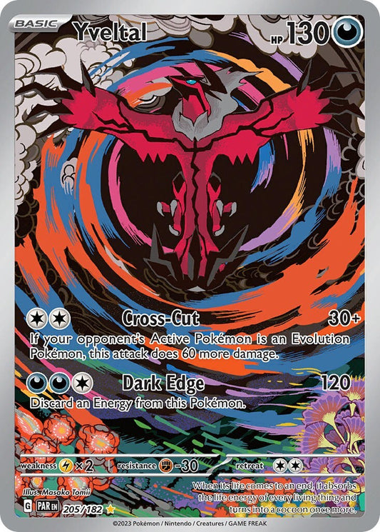 Yveltal 205/182 S&V Paradox Rift Illustration Rare Pokemon Card NM