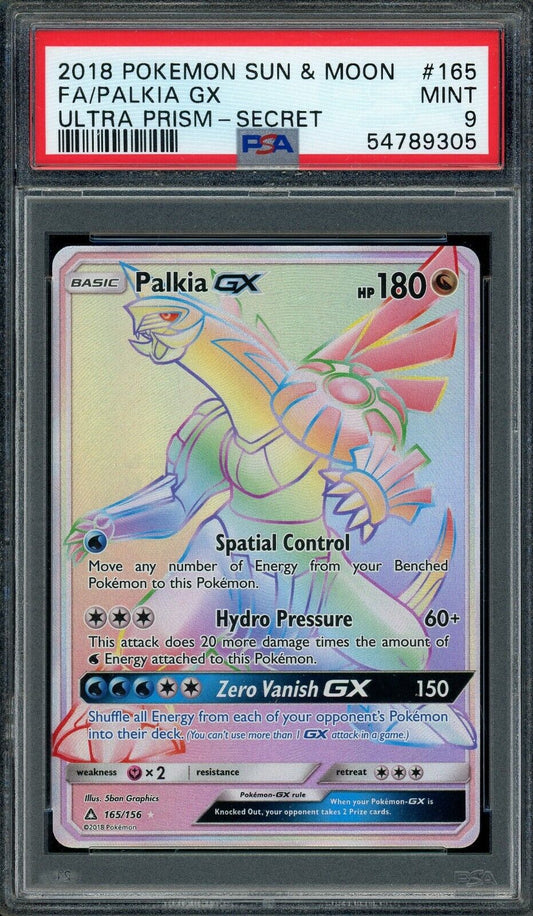 Palkia GX 165/156 Ultra Prism Secret Rare PSA 9 Pokemon Card