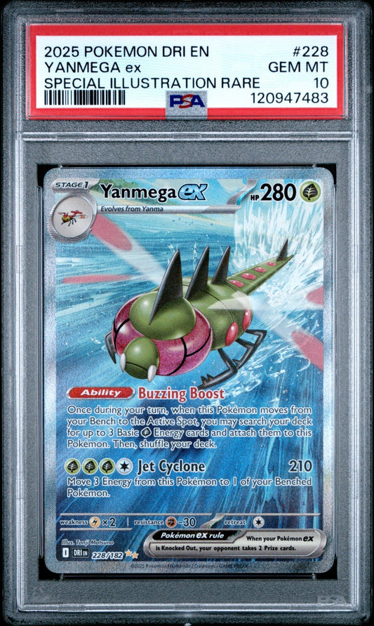 Yanmega ex 228/182 Special Illustration Rare card from Destined Rivals set PSA 10 graded