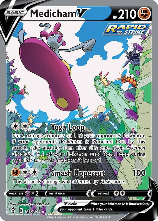 Medicham V 186/203 Evolving Skies Alt Art Pokemon Card Mint/NM