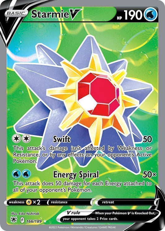 Starmie V 166/189 Astral Radiance Full Art Pokemon Card Mint/NM