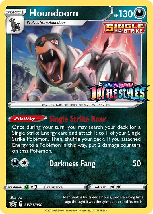 Houndoom SWSH090 Battle Styles Prerelease Promo Pokemon Card Mint/NM