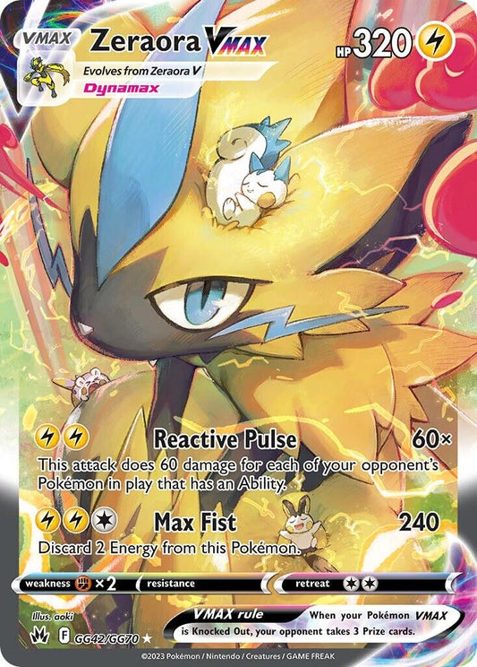 Zeraora VMAX GG42/GG70 Crown Zenith Galarian Gallery Pokemon Card Mint/NM