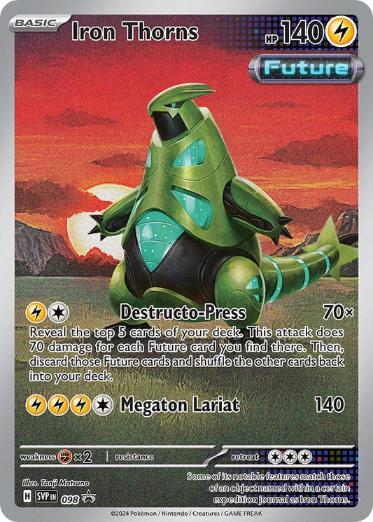 Iron Thorns SVP098 Temporal Forces Illustration Rare Promo Pokemon Card NM
