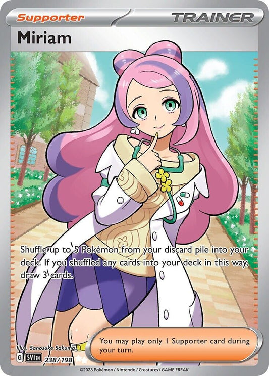 Miriam 238/198 Scarlet & Violet Base Full Art Trainer Pokemon Card Mint/NM
